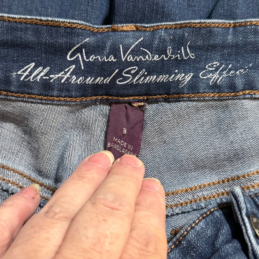 Gloria Vanderbilt All Around Slimming Effect Skinny Jeans Blue Women Size 8 - Picture 4 of 6